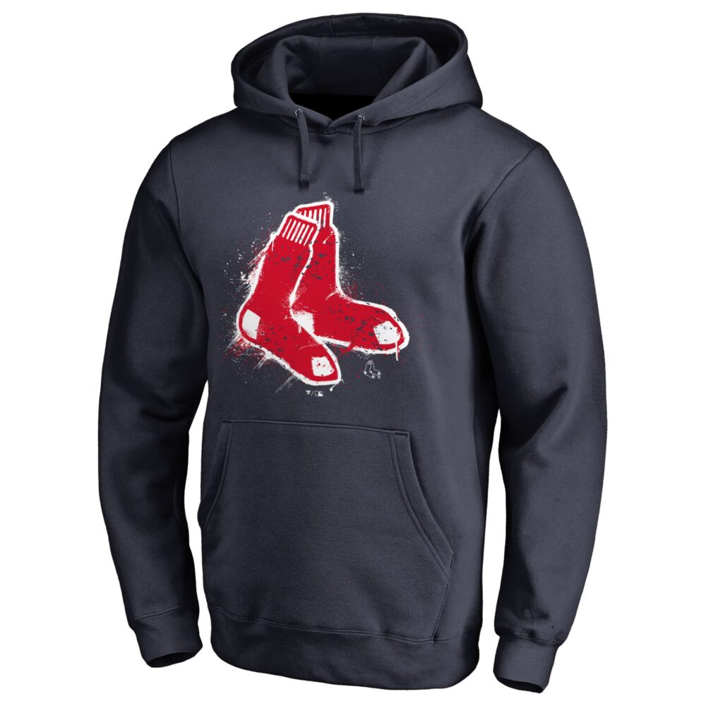 Men's Boston Red Sox  Branded Navy Splatter Logo Pullover Hoodie