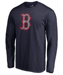 Men's Boston Red Sox  Branded Navy Static Logo Long Sleeve T-Shirt