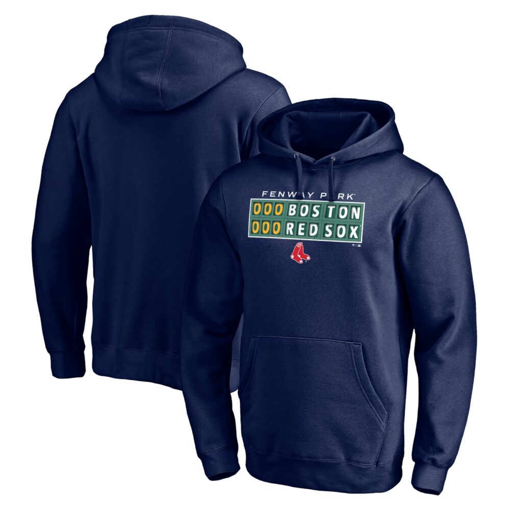 Men's Boston Red Sox  Branded Navy Team Hometown Collection Scoreboard Pullover Hoodie
