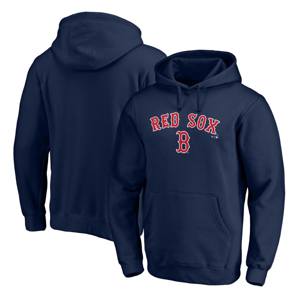 Men's Boston Red Sox  Branded Navy Team Lock Up Wordmark Pullover Hoodie