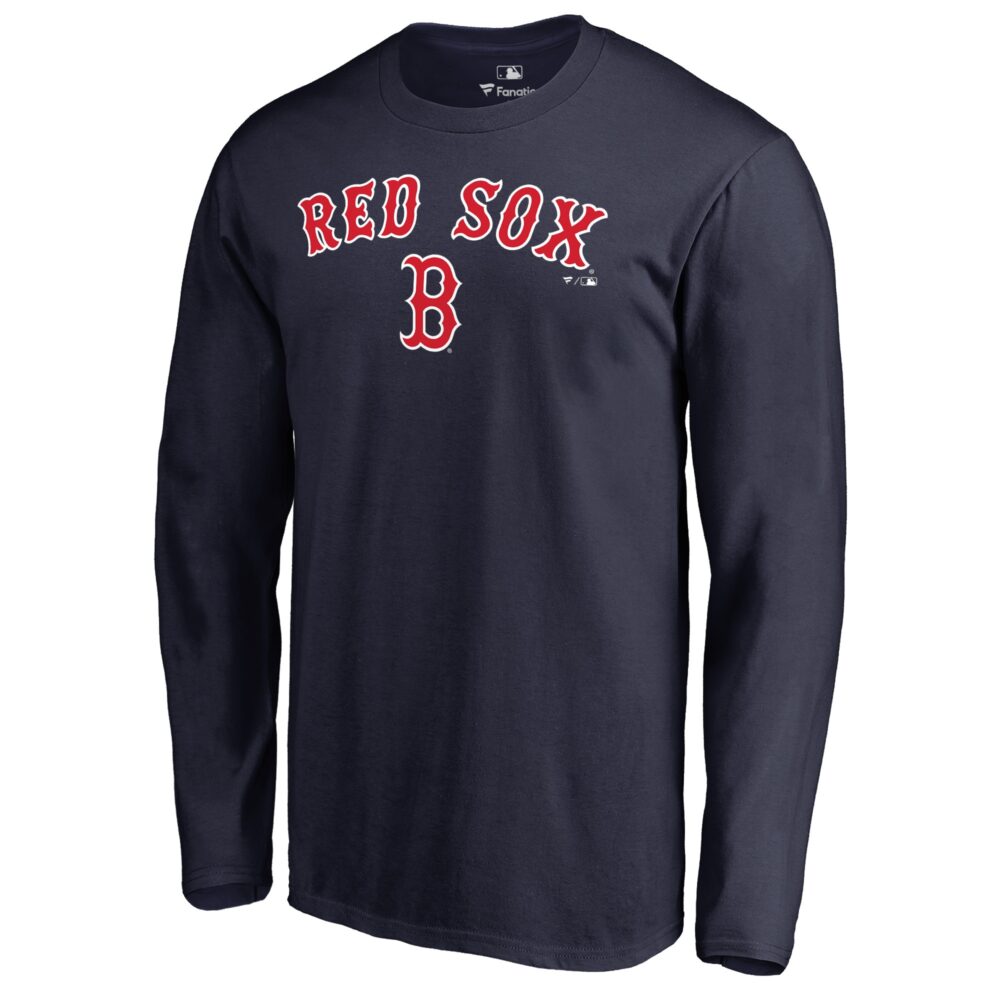 Men's Boston Red Sox  Branded Navy Team Lockup Long Sleeve T-Shirt