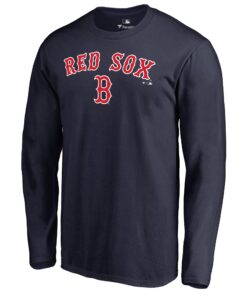 Men's Boston Red Sox  Branded Navy Team Lockup Long Sleeve T-Shirt