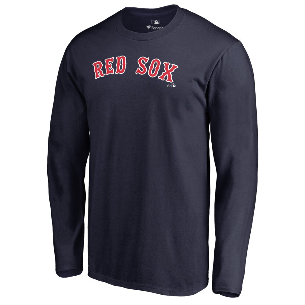 Men's Boston Red Sox  Branded Navy Team Wordmark Long Sleeve T-Shirt