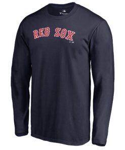 Men's Boston Red Sox  Branded Navy Team Wordmark Long Sleeve T-Shirt