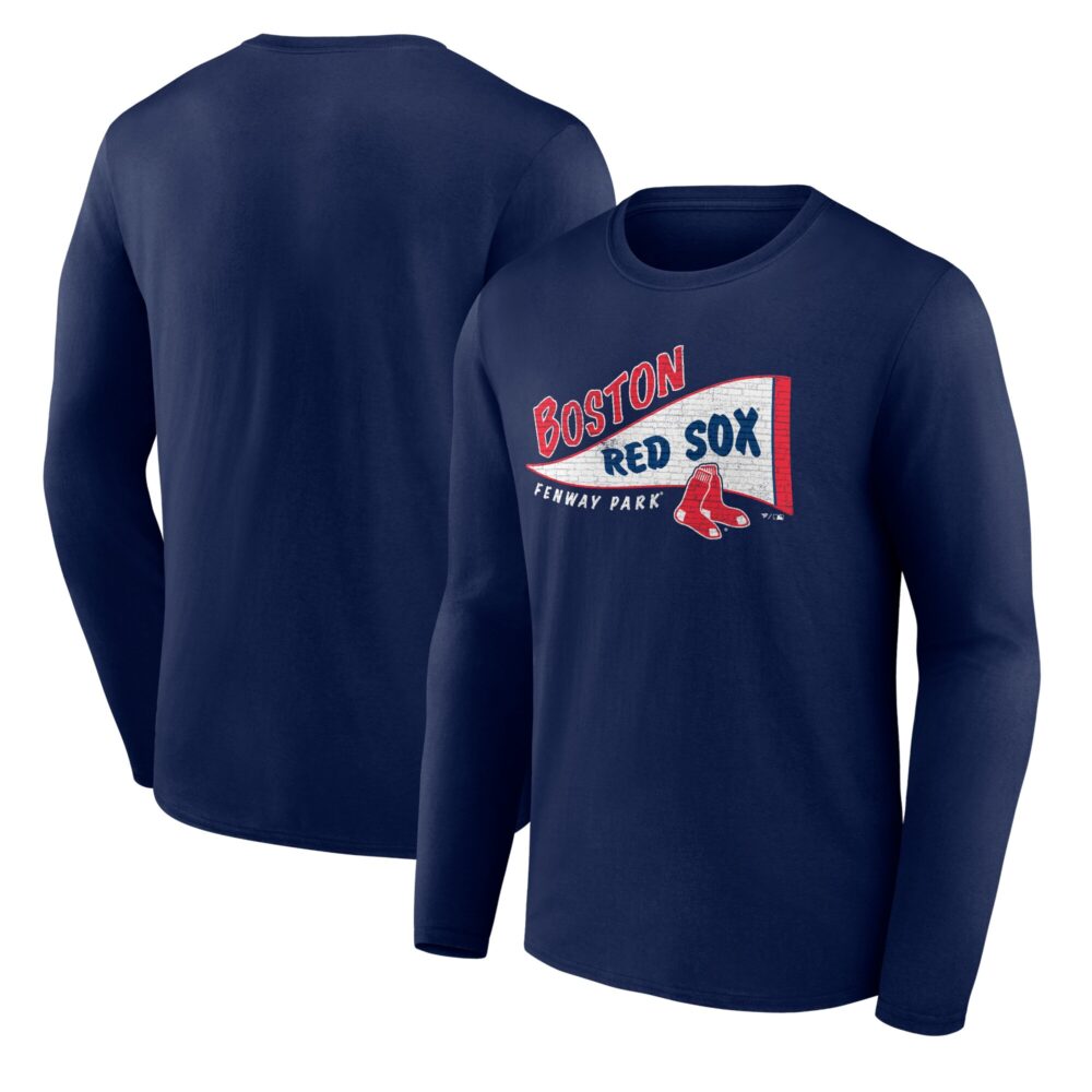 Men's Boston Red Sox  Branded Navy The Pennant Long Sleeve T-Shirt