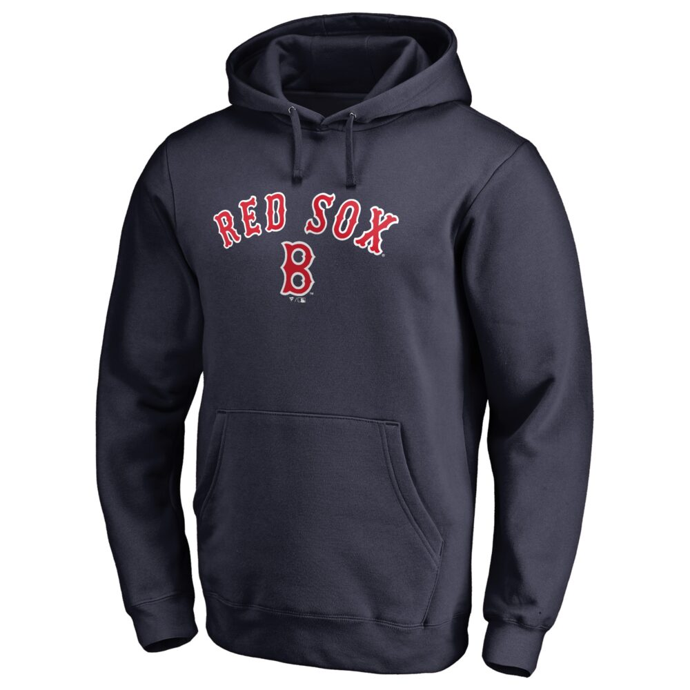 Men's Boston Red Sox  Branded Navy Vintage Cooperstown Collection Wahconah Fitted Pullover Hoodie