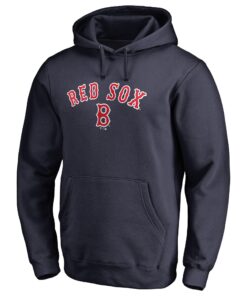 Men's Boston Red Sox  Branded Navy Vintage Cooperstown Collection Wahconah Fitted Pullover Hoodie