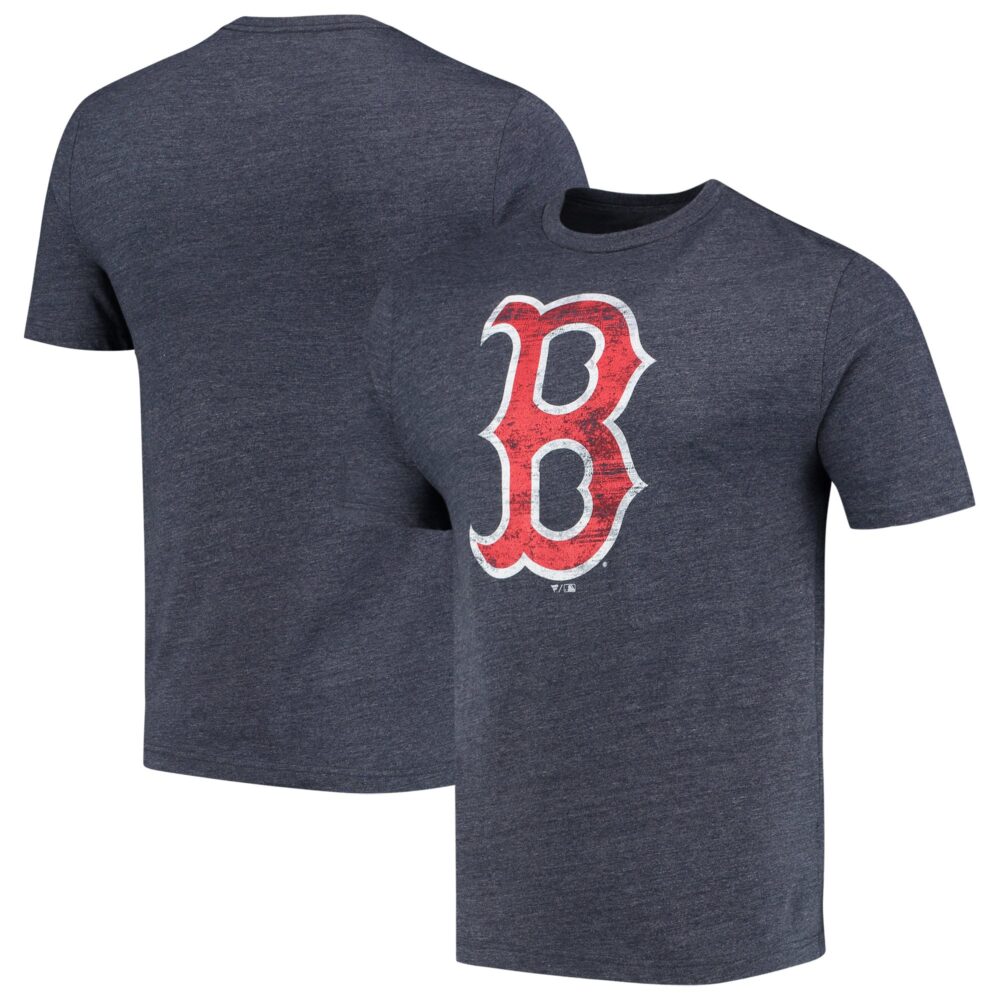 Men's Boston Red Sox  Branded Navy Weathered Official Logo Tri-Blend T-Shirt