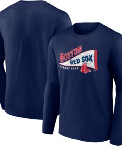Men's Boston Red Sox  Branded Navy Wordmark Hometown Collection Long Sleeve T-Shirt