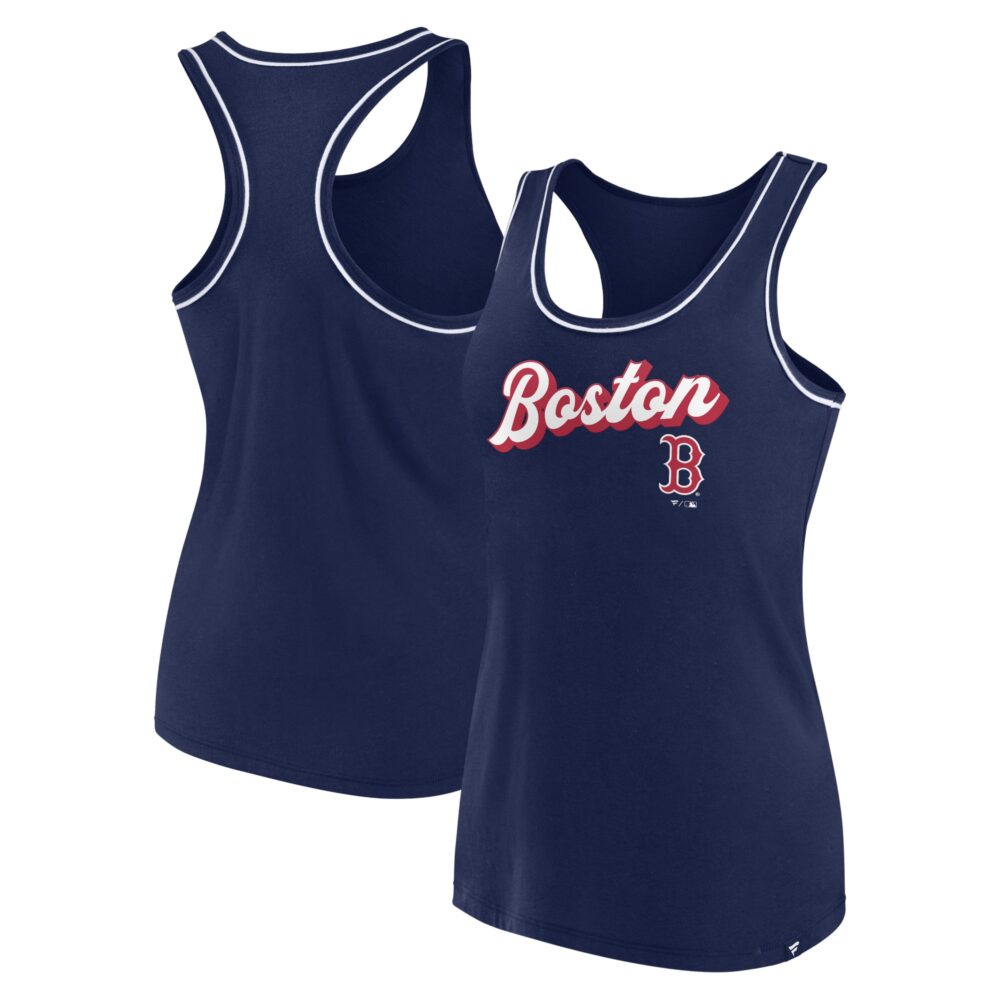 Men's Boston Red Sox  Branded Navy Wordmark Logo Racerback Tank Top