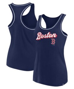 Men's Boston Red Sox  Branded Navy Wordmark Logo Racerback Tank Top