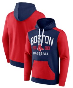 Men's Boston Red Sox  Branded Navy/Red Chip In Pullover Hoodie