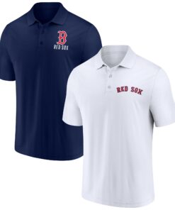 Men's Boston Red Sox  Branded Navy/White Two-Pack Logo Lockup Polo Set
