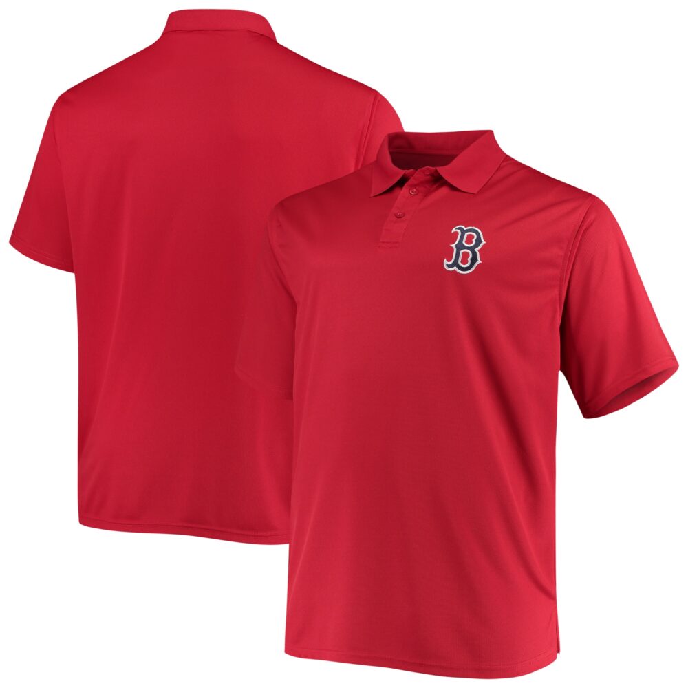 Men's Boston Red Sox  Branded Red Big & Tall Solid Birdseye Polo