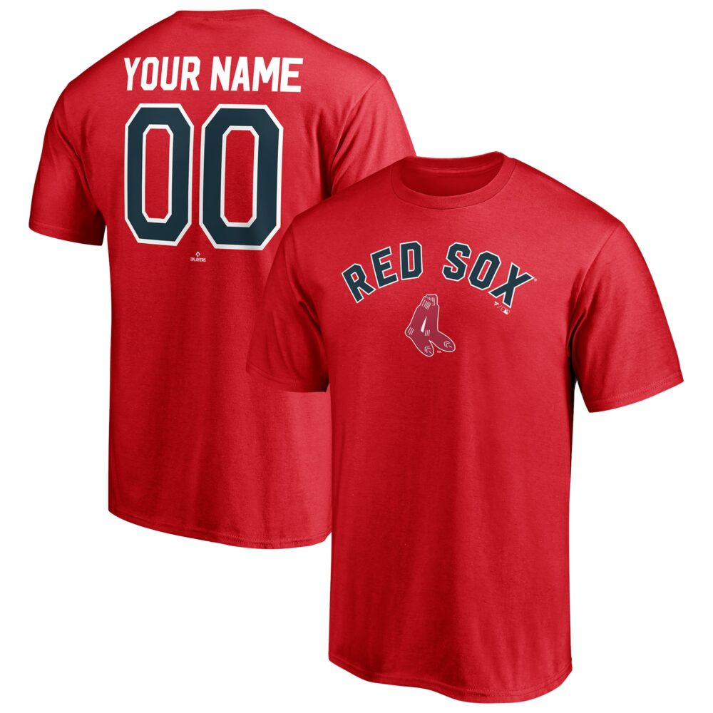 Men's Boston Red Sox  Branded Red Cooperstown Winning Streak Personalized Name & Number T-Shirt