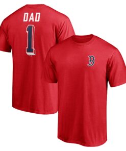 Men's Boston Red Sox  Branded Red Number One Dad T-Shirt