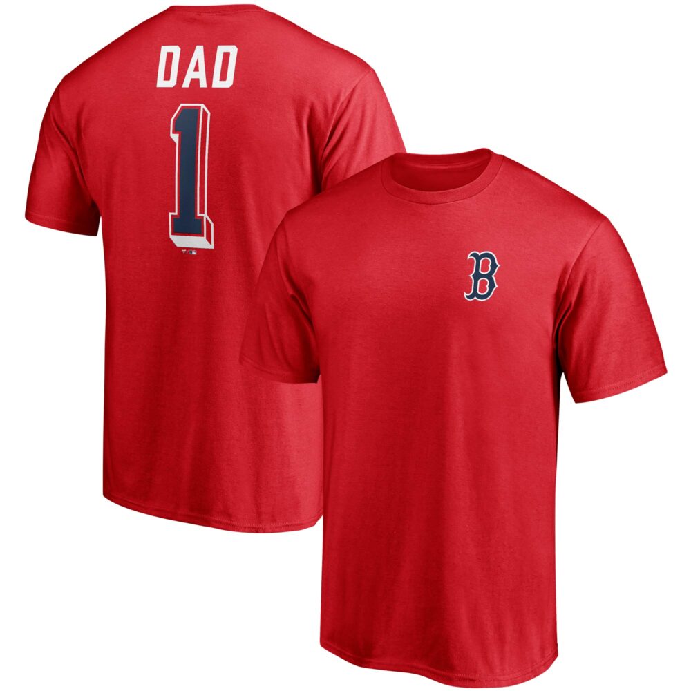 Men's Boston Red Sox  Branded Red Number One Dad Team T-Shirt