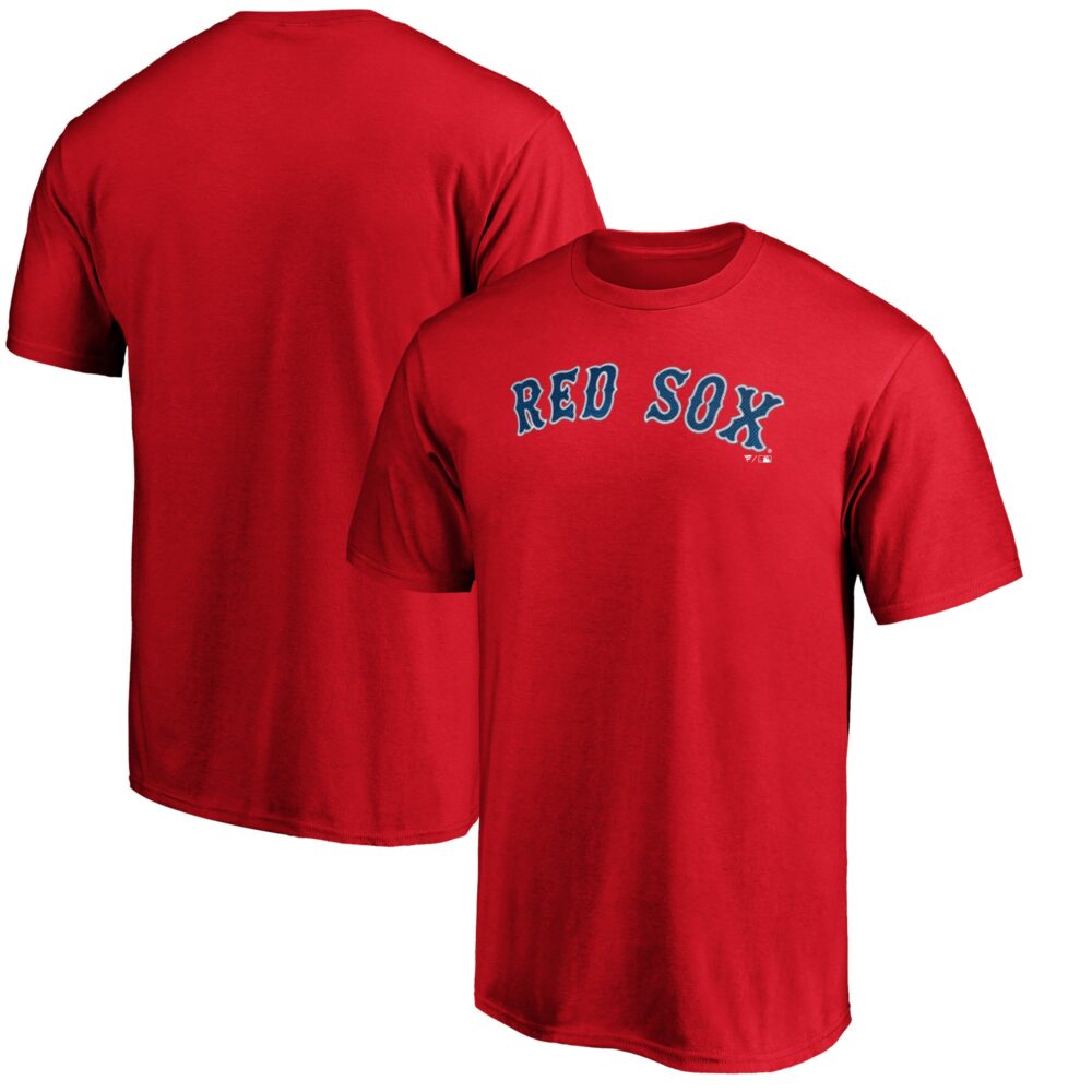Men's Boston Red Sox  Branded Red Official Wordmark Logo T-Shirt