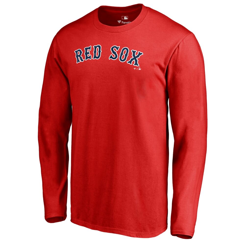Men's Boston Red Sox  Branded Red Team Wordmark Long Sleeve T-Shirt