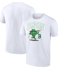 Men's Boston Red Sox   Branded White Clover Mascot T-Shirt