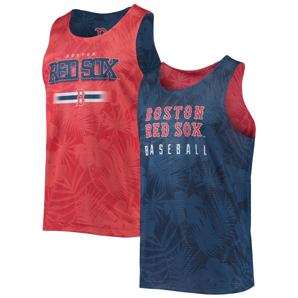 Men's Boston Red Sox FOCO Navy Floral Reversible Mesh Tank Top