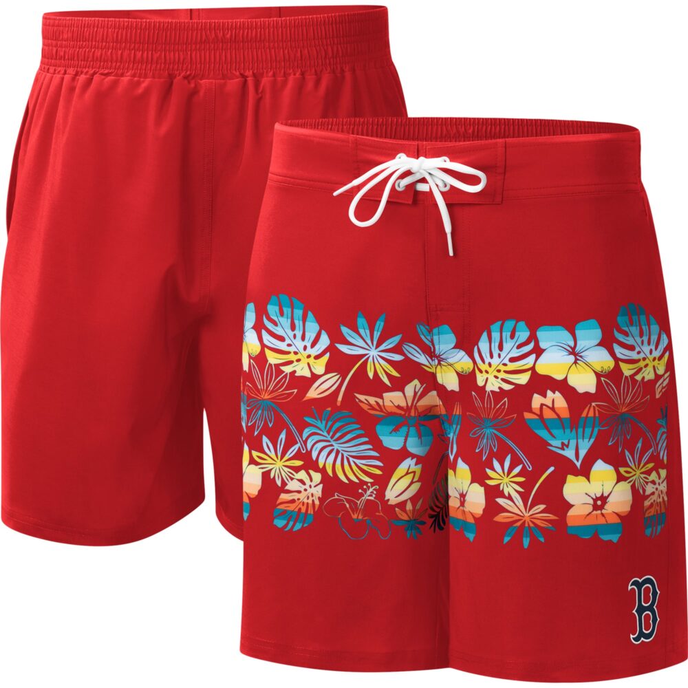 Men's Boston Red Sox  G-III Sports by Carl Banks Red Breeze Volley Swim Shorts