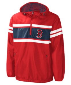 Men's Boston Red Sox G-III Sports by Carl Banks Red Game Score Quarter-Zip Windbreaker