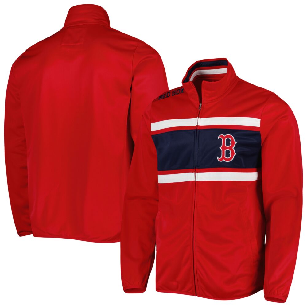 Men's Boston Red Sox G-III Sports by Carl Banks Red Off Tackle Full-Zip Track Jacket