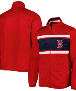 Men's Boston Red Sox G-III Sports by Carl Banks Red Off Tackle Full-Zip Track Jacket