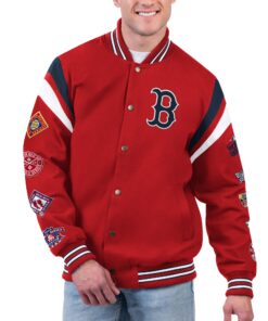 Men's Boston Red Sox G-III Sports by Carl Banks Red Quick Full-Snap Varsity Jacket