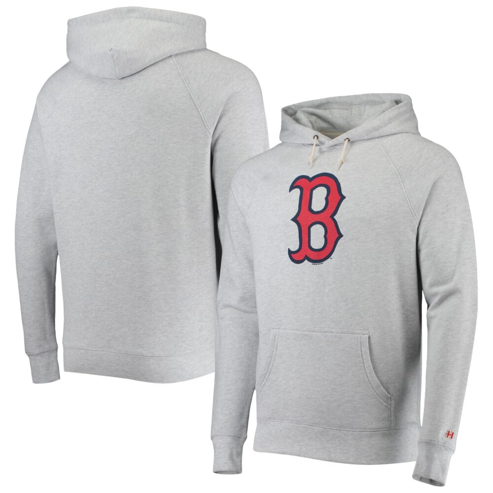 Men's Boston Red Sox Homage Gray Hand-Drawn Logo Tri-Blend Pullover Hoodie