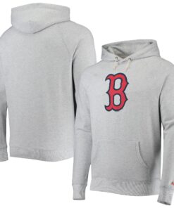 Men's Boston Red Sox Homage Gray Hand-Drawn Logo Tri-Blend Pullover Hoodie