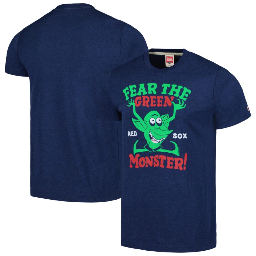 Men's Boston Red Sox Homage Navy Doodle Collection The Green Monster Tri-Blend T-Shirt