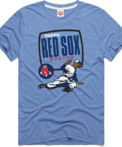 Men's Boston Red Sox Homage x Topps Light Blue Tri-Blend T-Shirt