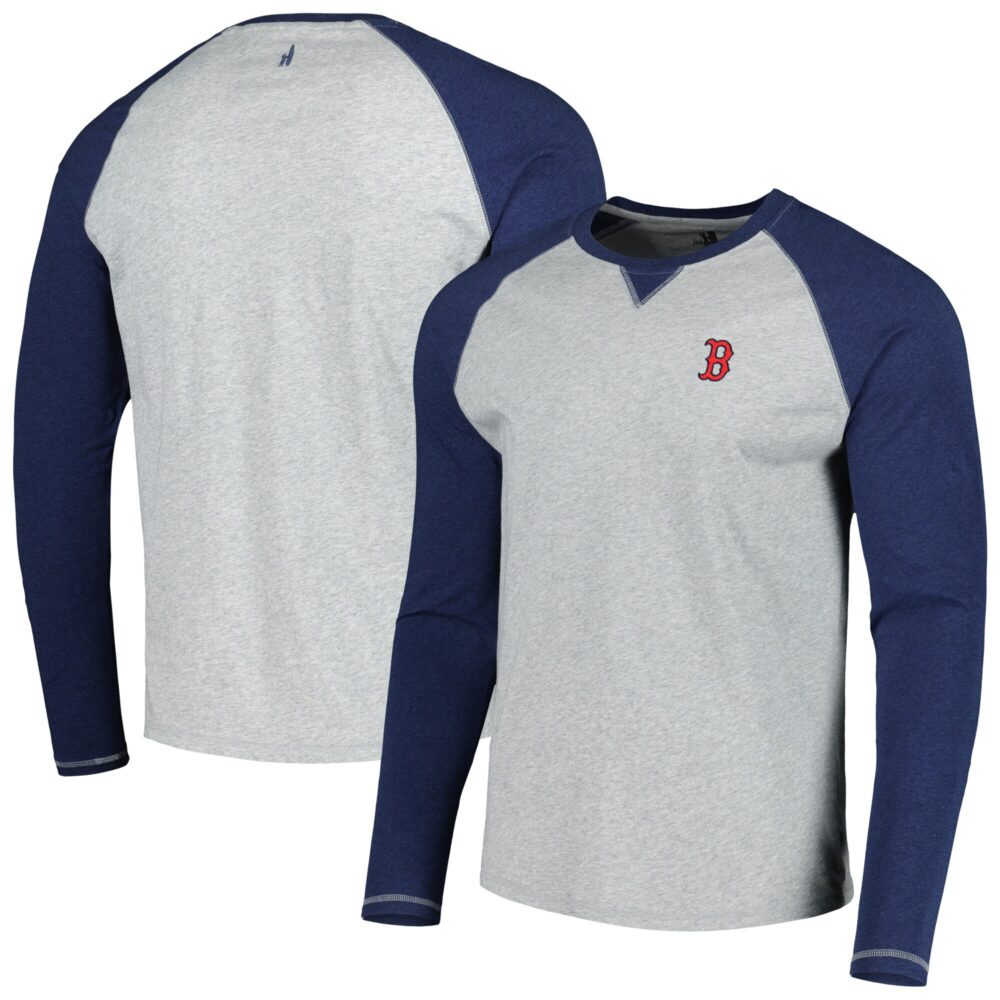 Men's Boston Red Sox johnnie-O Navy/Heather Gray Alsen Raglan Long Sleeve T-Shirt