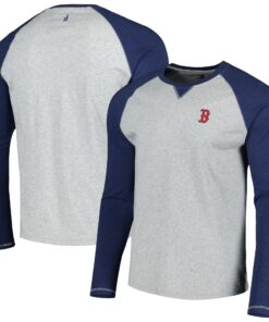 Men's Boston Red Sox johnnie-O Navy/Heather Gray Alsen Raglan Long Sleeve T-Shirt