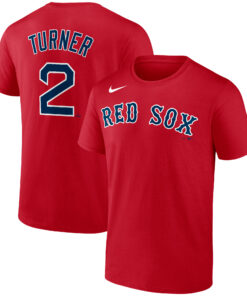 Men's Boston Red Sox Justin Turner Nike Red Name & Number T-Shirt