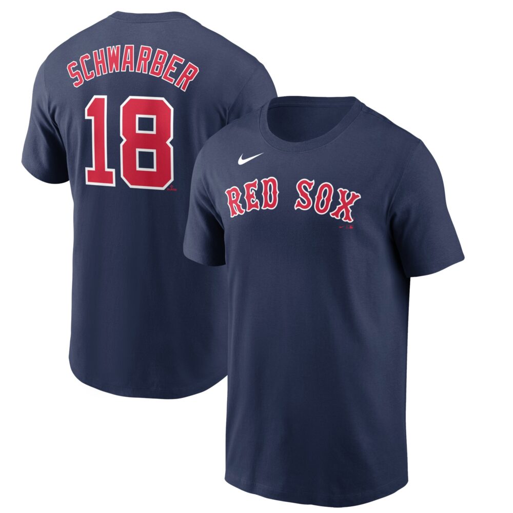 Men's Boston Red Sox Kyle Schwarber Nike Navy Name & Number T-Shirt