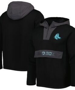 Men's Boston Red Sox Levelwear Black Ruckus Quarter-Zip Hoodie