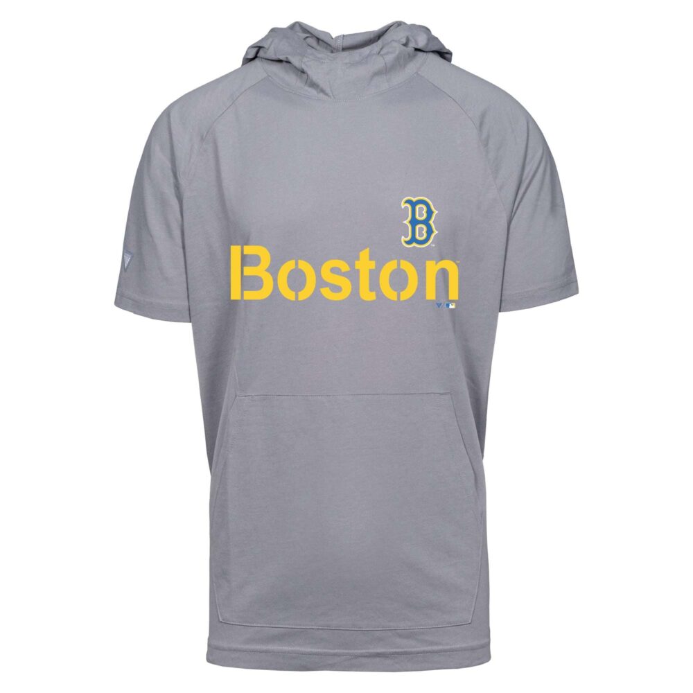 Men's Boston Red Sox Levelwear Gray City Connect Phase Core Hoodie T-Shirt 