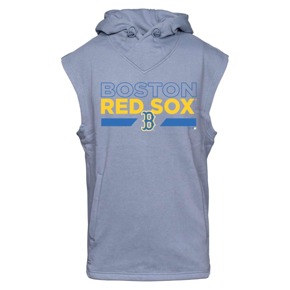 Men's Boston Red Sox Levelwear Gray City Connect Throttle No Hitter Hoodie Sleeveless T-Shirt