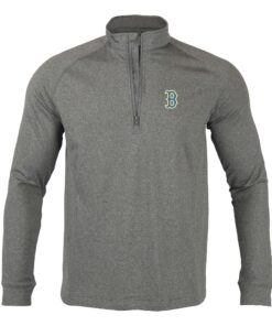 Men's Boston Red Sox  Levelwear Heather Charcoal City Connect Calibre Insignia Core Quarter-Zip Pullover Top