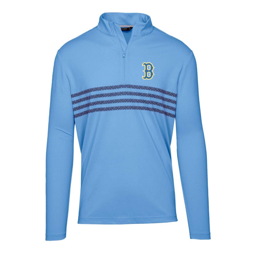 Men's Boston Red Sox  Levelwear Light Blue City Connect Asher Insignia Core Quarter-Zip Pullover Top