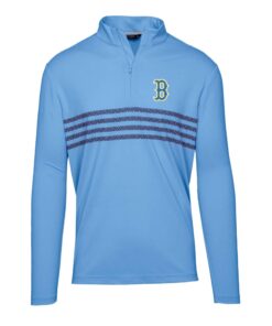 Men's Boston Red Sox  Levelwear Light Blue City Connect Asher Insignia Core Quarter-Zip Pullover Top