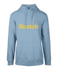 Men's Boston Red Sox Levelwear Light Blue City Connect Podium Core Logo Pullover Hoodie