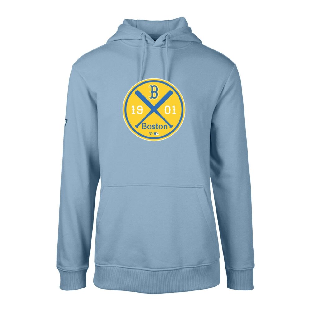 Men's Boston Red Sox Levelwear Light Blue City Connect Podium Strike Pullover Hoodie