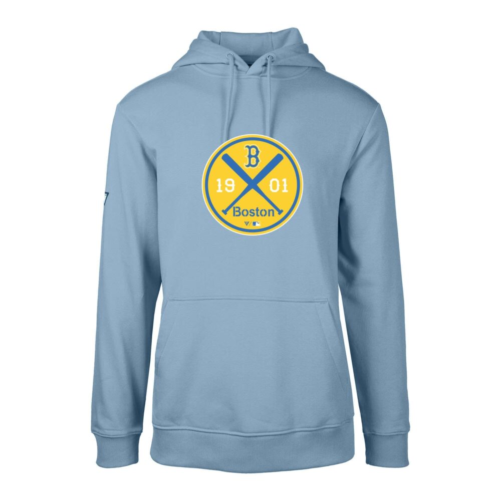 Men's Boston Red Sox  Levelwear Light Blue City Connect Podium Strike Pullover Hoodie