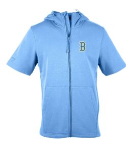 Men's Boston Red Sox  Levelwear Light Blue City Connect Recruit Insignia Core Full-Zip Short Sleeve Hoodie