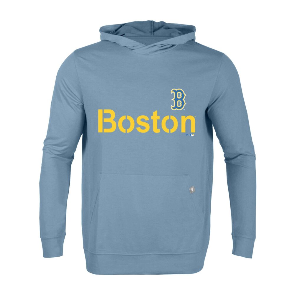 Men's Boston Red Sox Levelwear Light Blue City Connect Relay Core Logo Pullover Hoodie