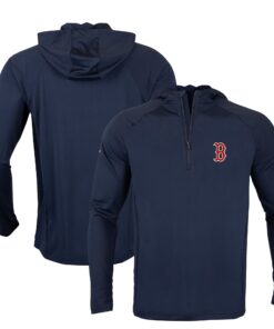 Men's Boston Red Sox Levelwear Navy Zander Insignia Core Quarter-Zip Pullover Hoodie